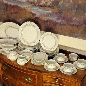 Gorgeous Antique Limoges "Valmont" 47 Piece Dinnerware Set Service For 8.